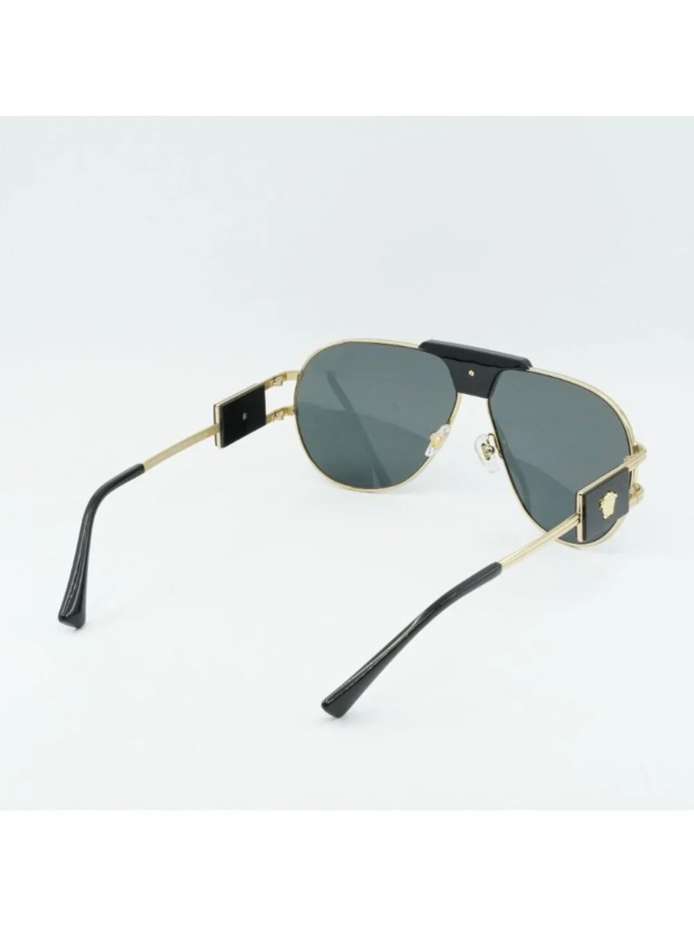Versace VE2252 100287 Sunglasses Gold Aviator Frame, Dark Grey Lenses